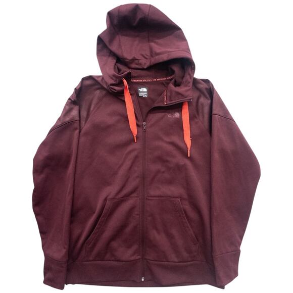 The North Face Suprema Full Zip Hoodie Jacket Womens size XL Burgundy - Picture 2 of 7